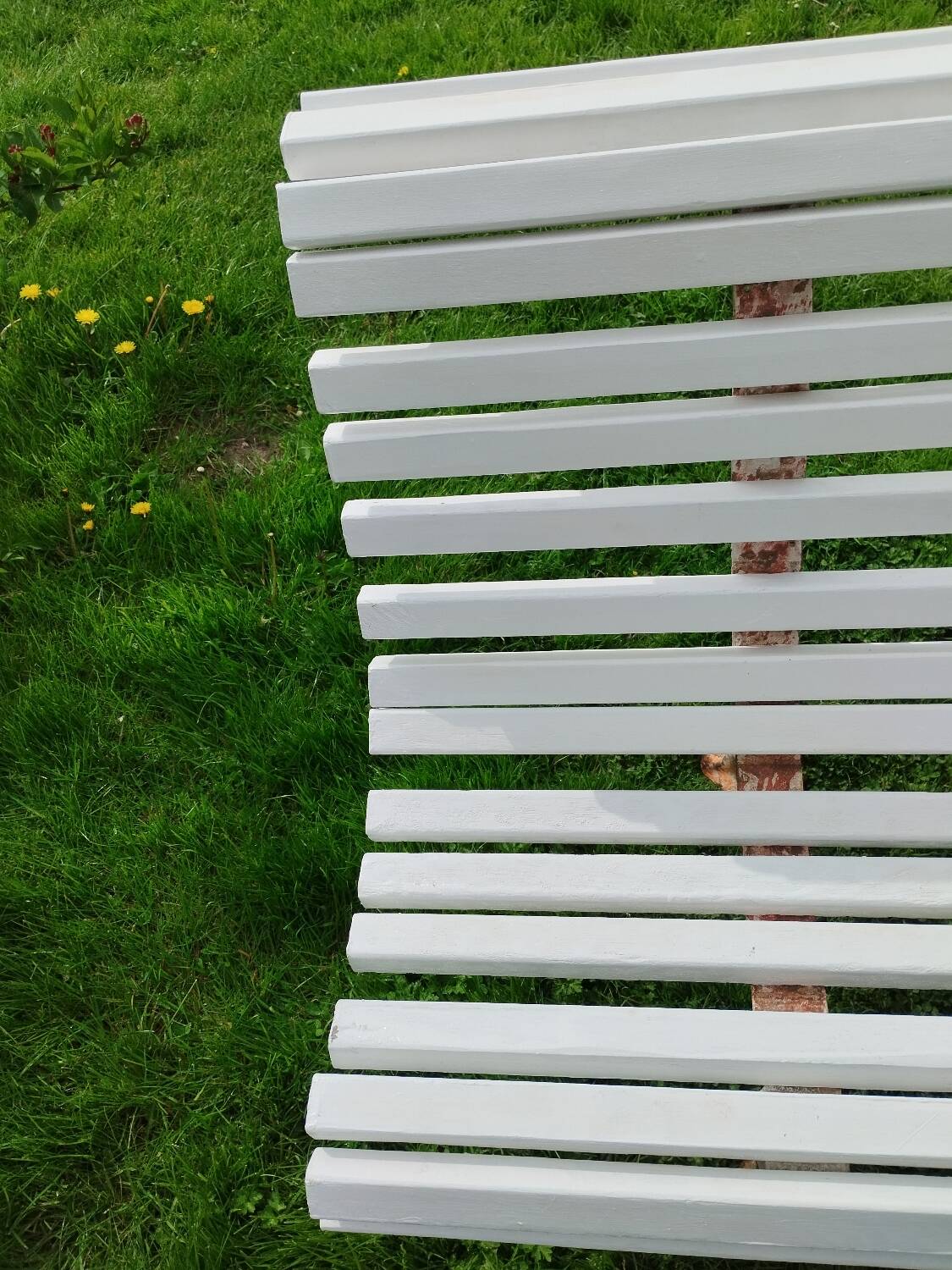 Banc de jardin avec pieds en fonte ancien