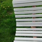 Banc de jardin avec pieds en fonte ancien