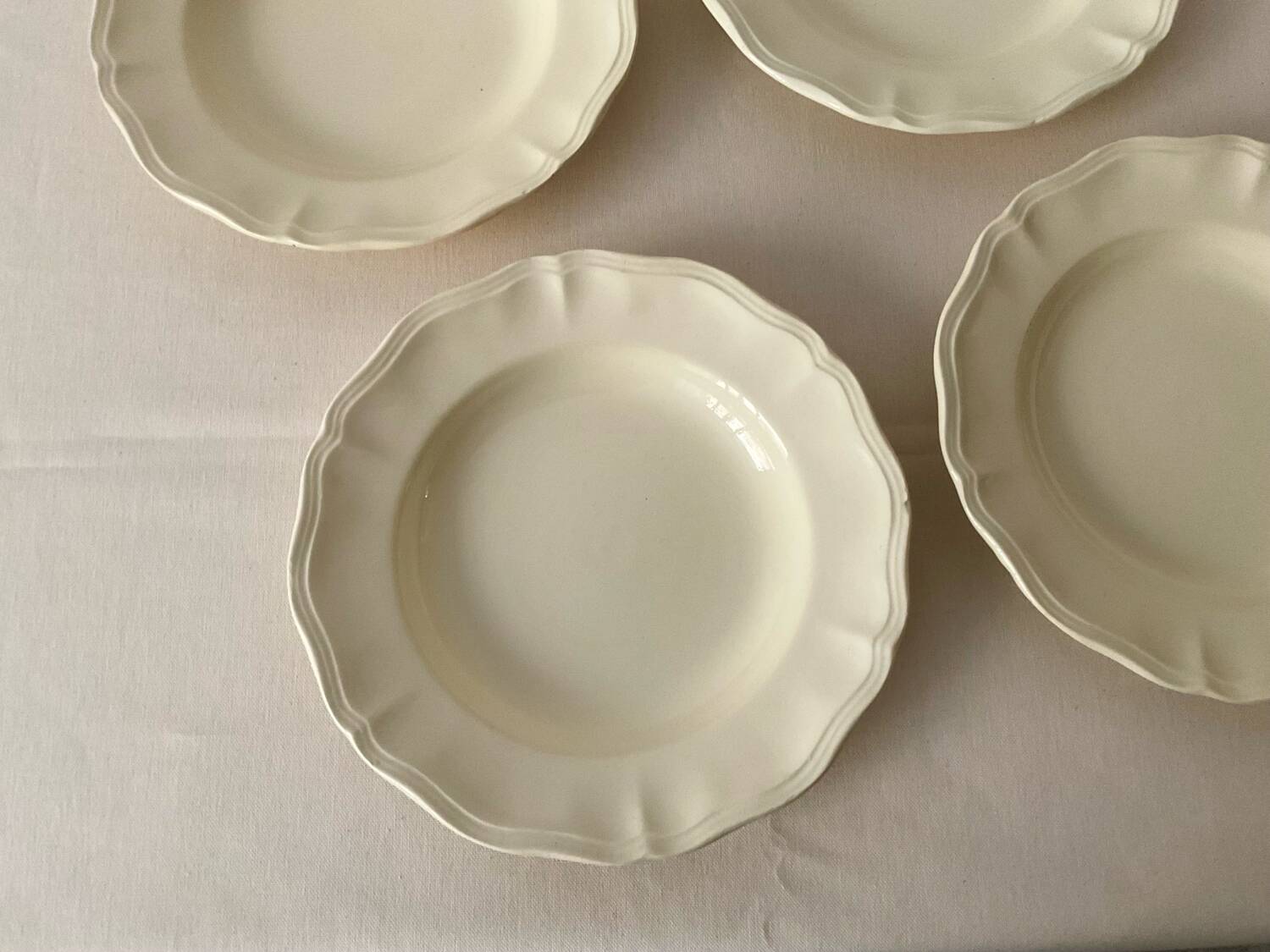 Antique Sarreguemines crockery – cream soup plates – set of 4