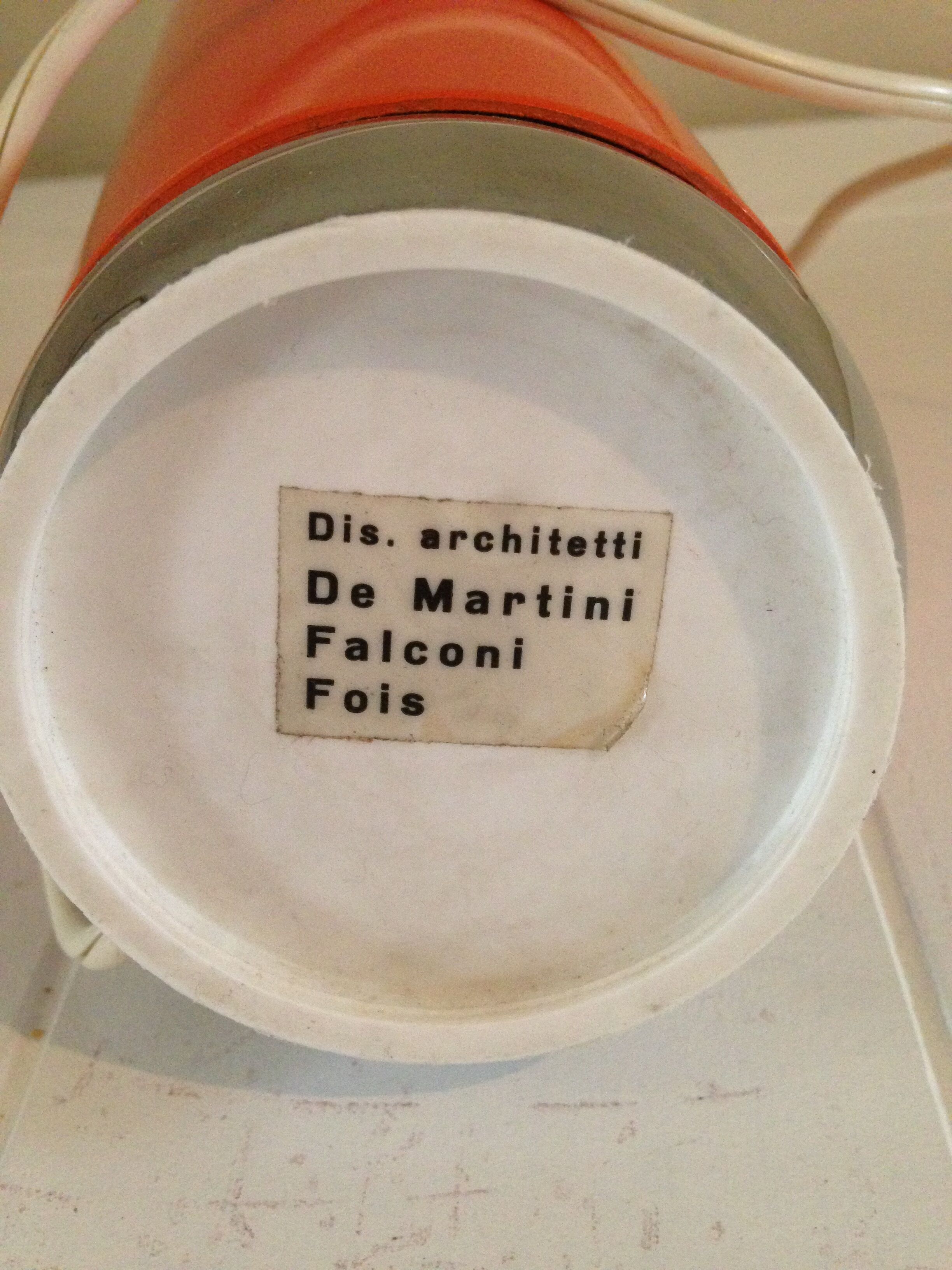 Table lamp 70s orange Piero de Martini