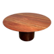 1970s Vintage Extra Large Round Red Travertine Dining Table