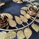 Chandelier crown 4 flames in golden metal