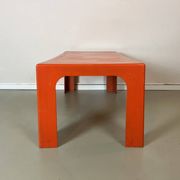Table basse vintage orange en plastique Space Age années 70