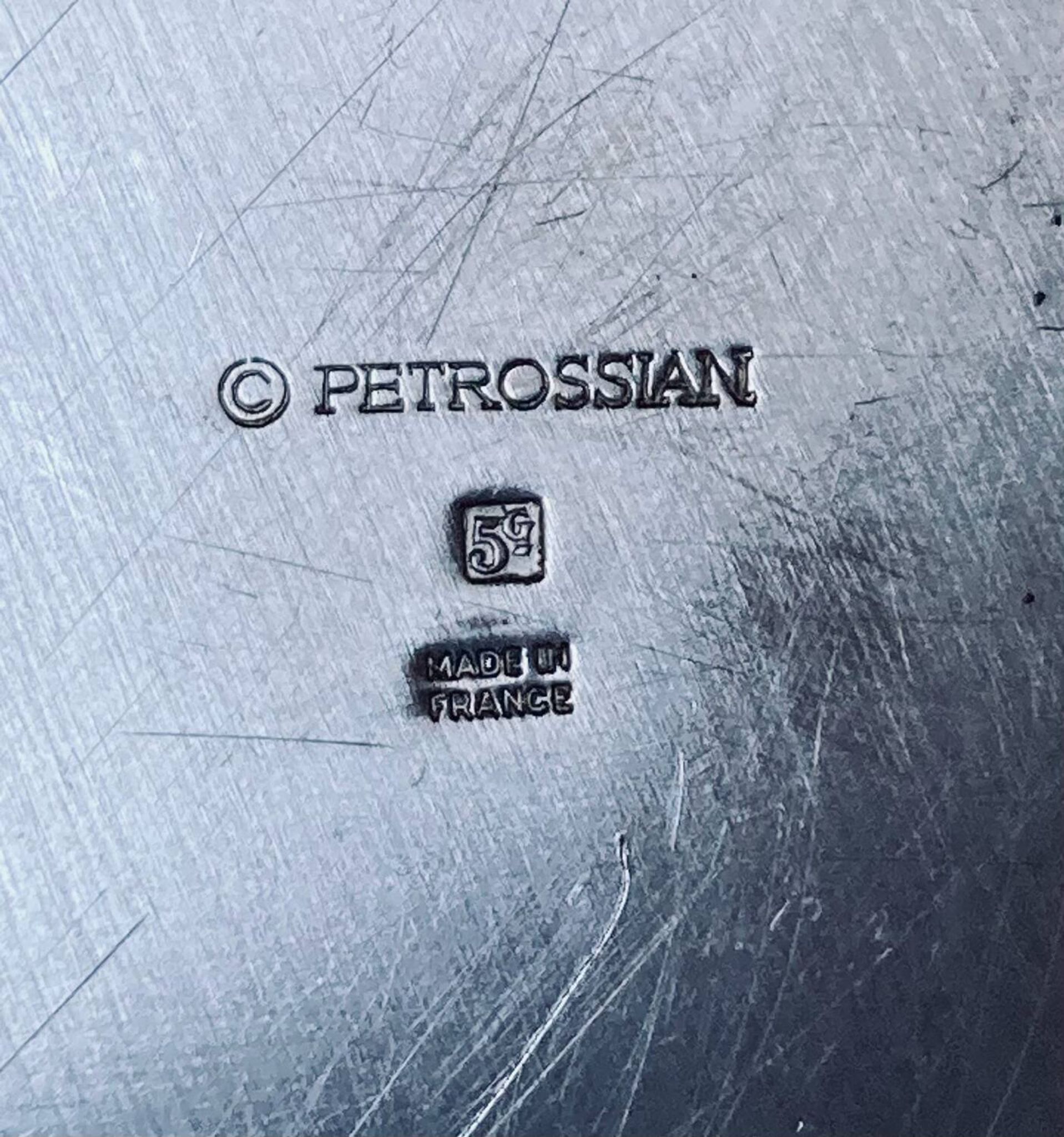 Petrossian silver-plated metal dish, hallmarked, France