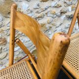 Set of 2 vintage folding chairs, rattan cane for Habitat, circa 70/80