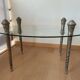 Glass coffee table with metal legs