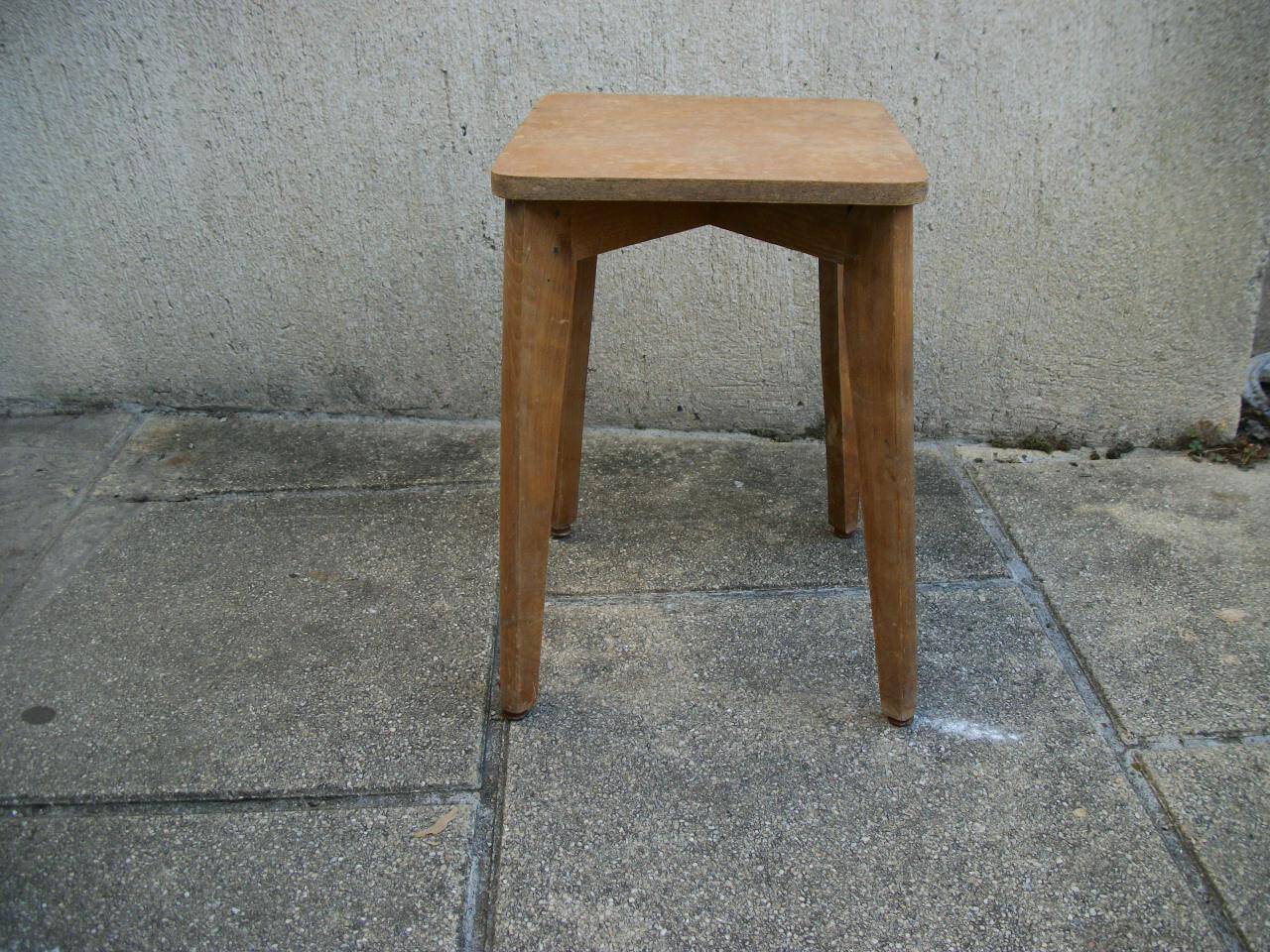 Vintage stool with compass feet