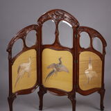 1900 three-leaf mahogany screen by Felix Bernard