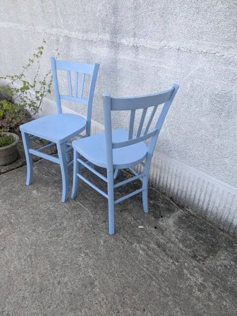 Pair of blue bistro chairs