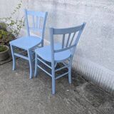 Pair of blue bistro chairs