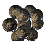 10 Japanese porcelain plates by Shibata Tenmoku, 1970