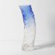 Vintage Blue and Clear Glass Art Vase / Hand-blown Home Decor  Italy / 1980