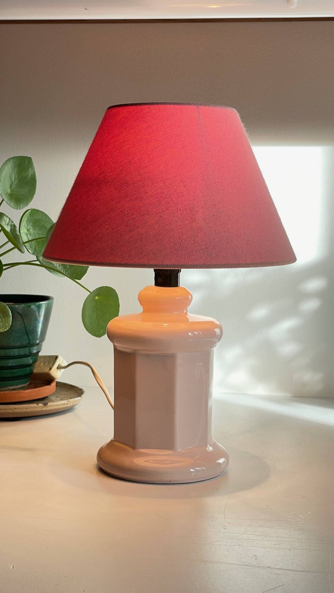 LAMPE Céramique Rose VINTAGE