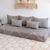 Moroccan pouffe with three cushions