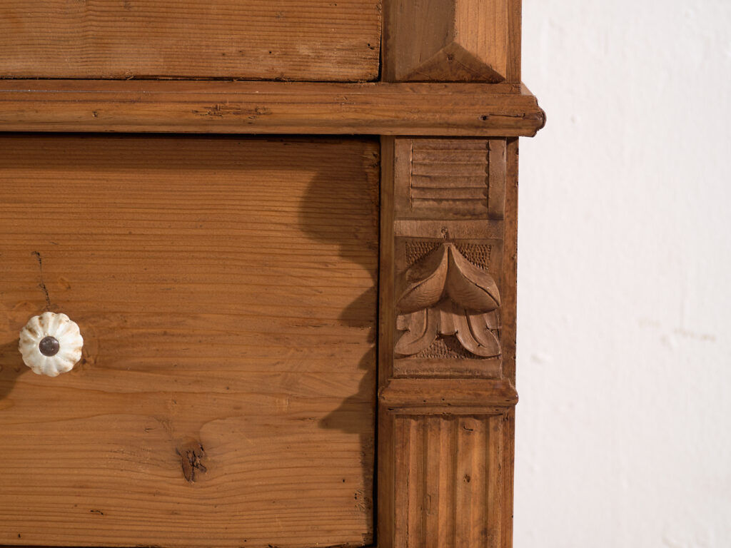 Antique solid pine chest of drawers – European rustic chest of drawers – circa 1900