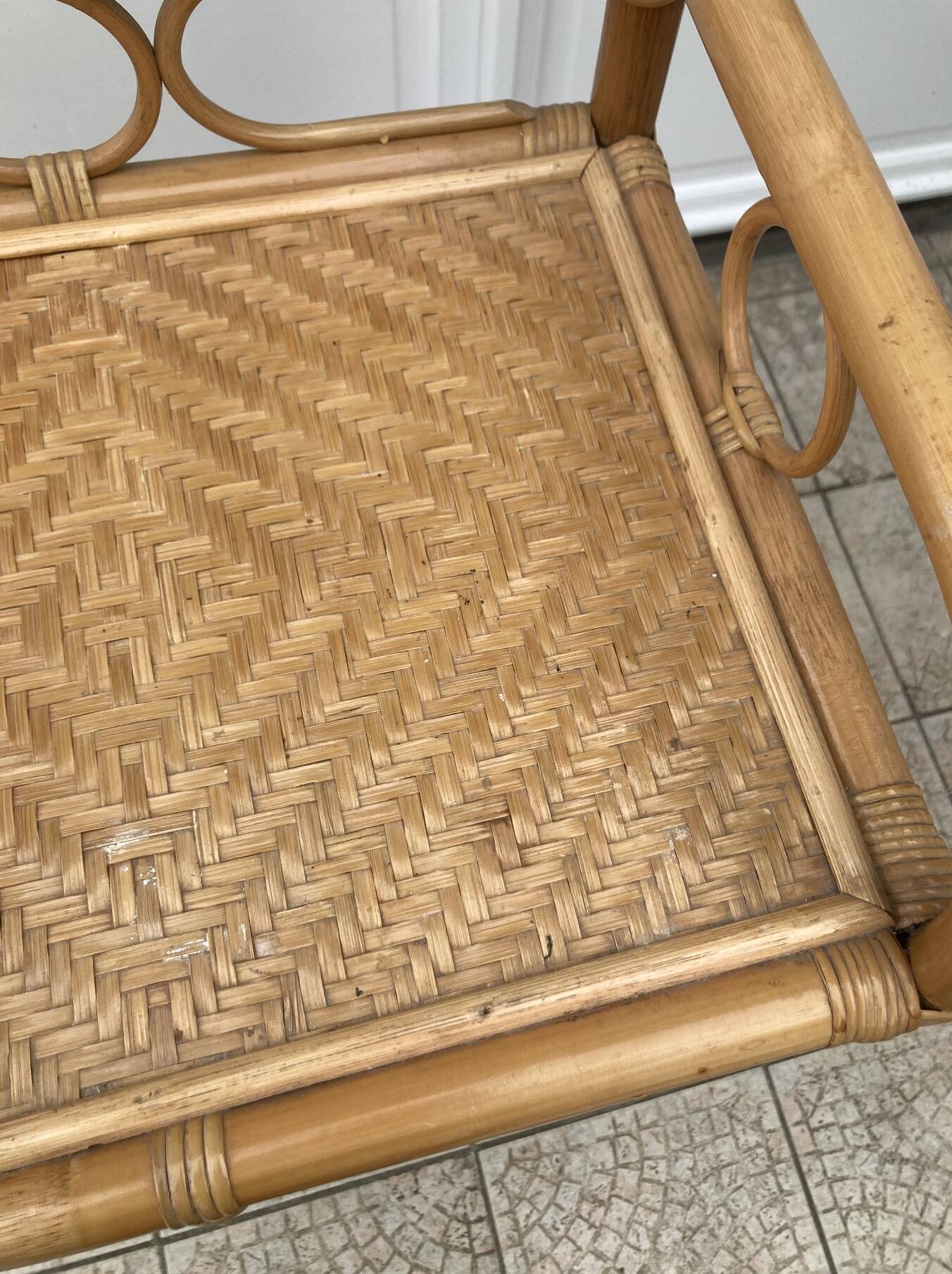 Vintage rattan chiffonier