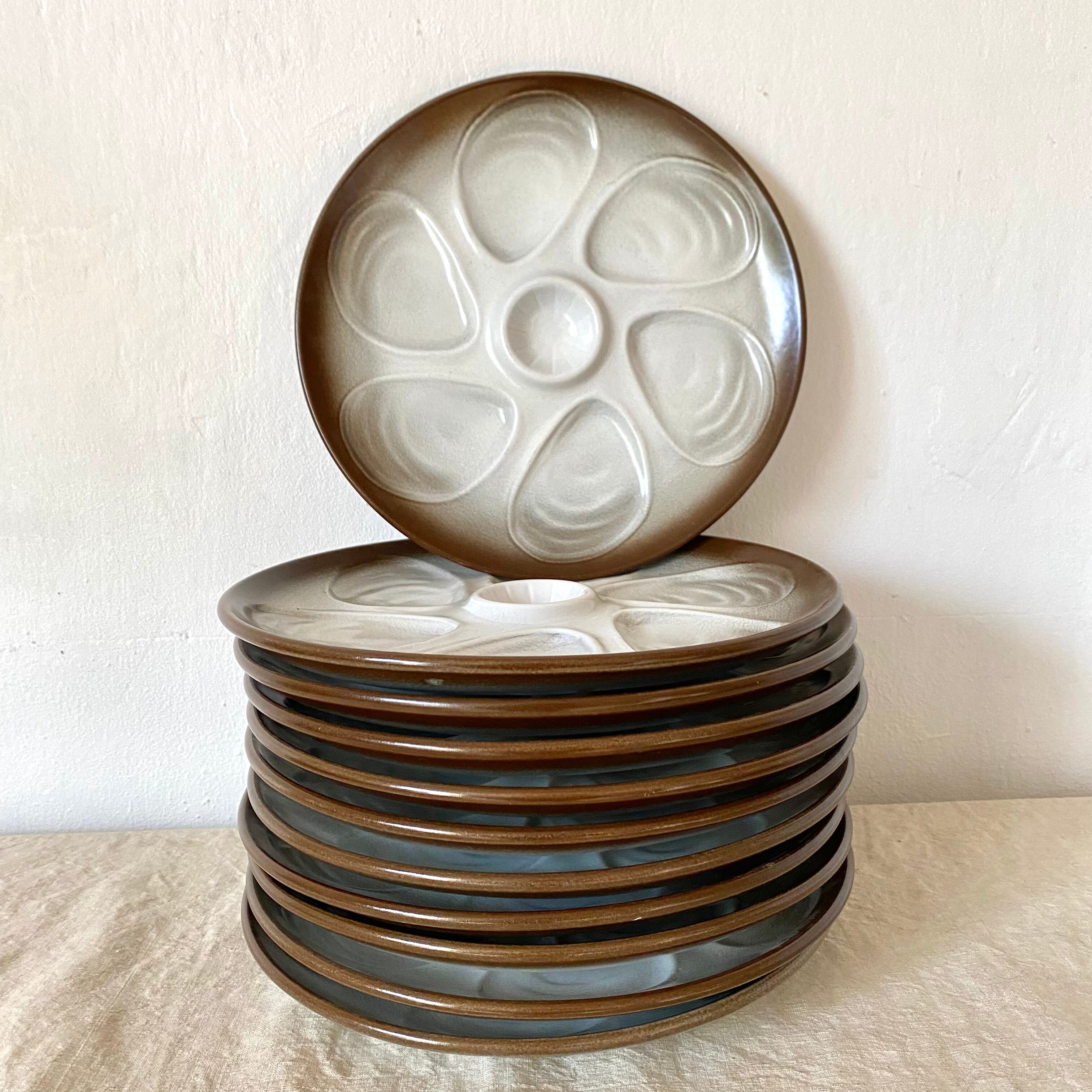 Vintage oyster plates from Salins France