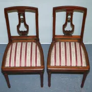 Set of Vintage Wooden Dining Chairs with Carved Details