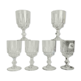 6 Luminarc white wine glasses, Lance model, 1970, made in France