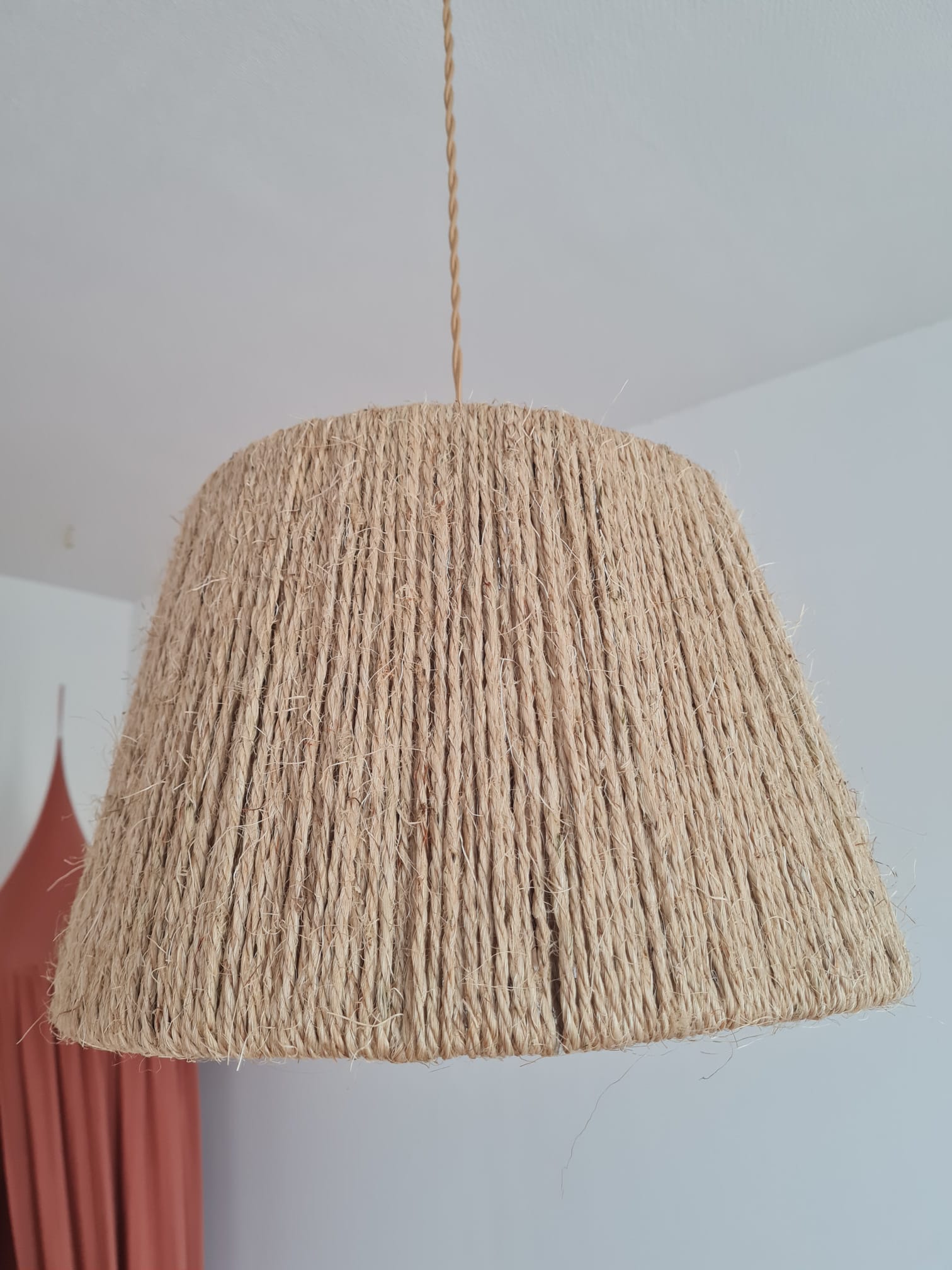 Suspension en corde naturelle vintage