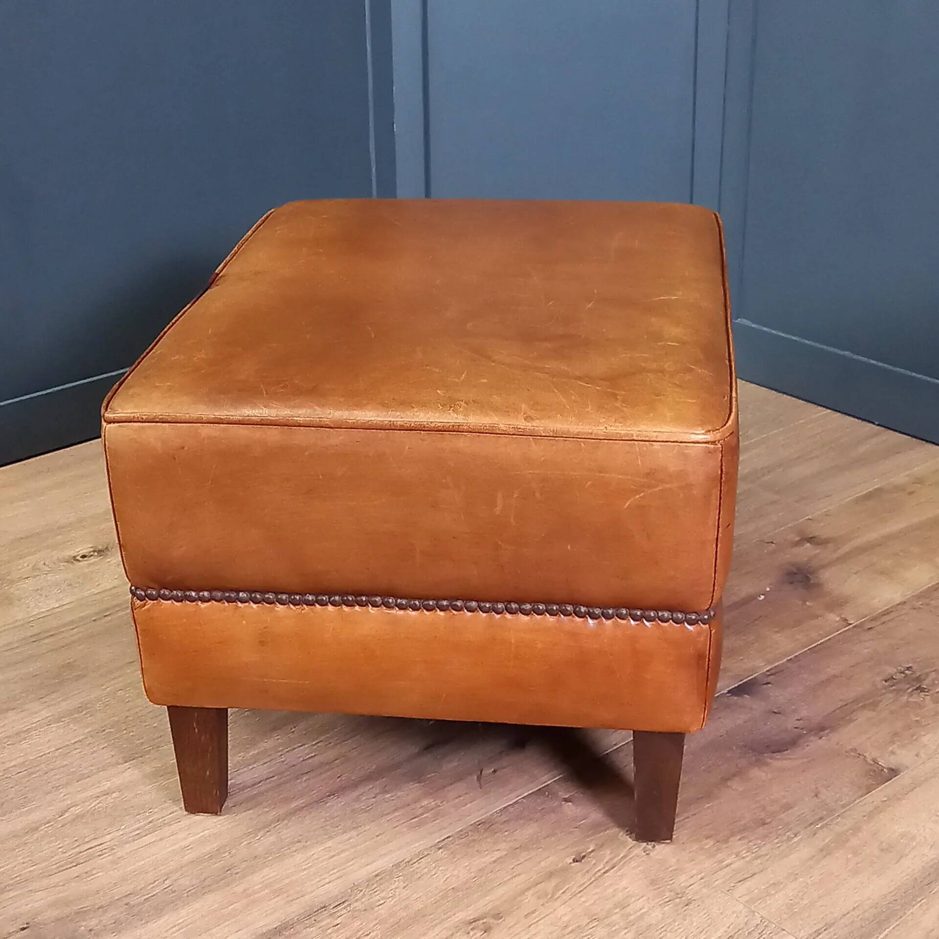 Sheepskin ottoman