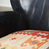 Fauteuil en cuir de vachette noir