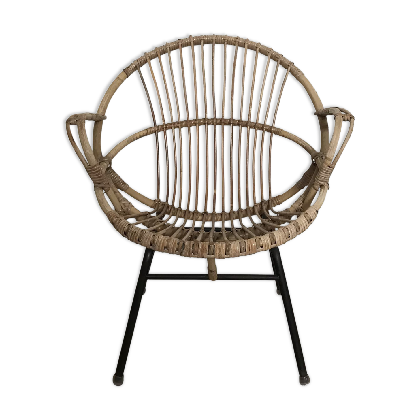 Armchair in rattan for adult