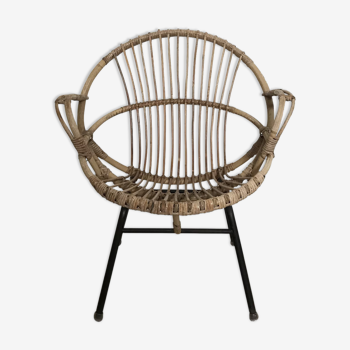Armchair in rattan for adult