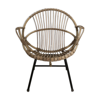 Armchair in rattan for adult