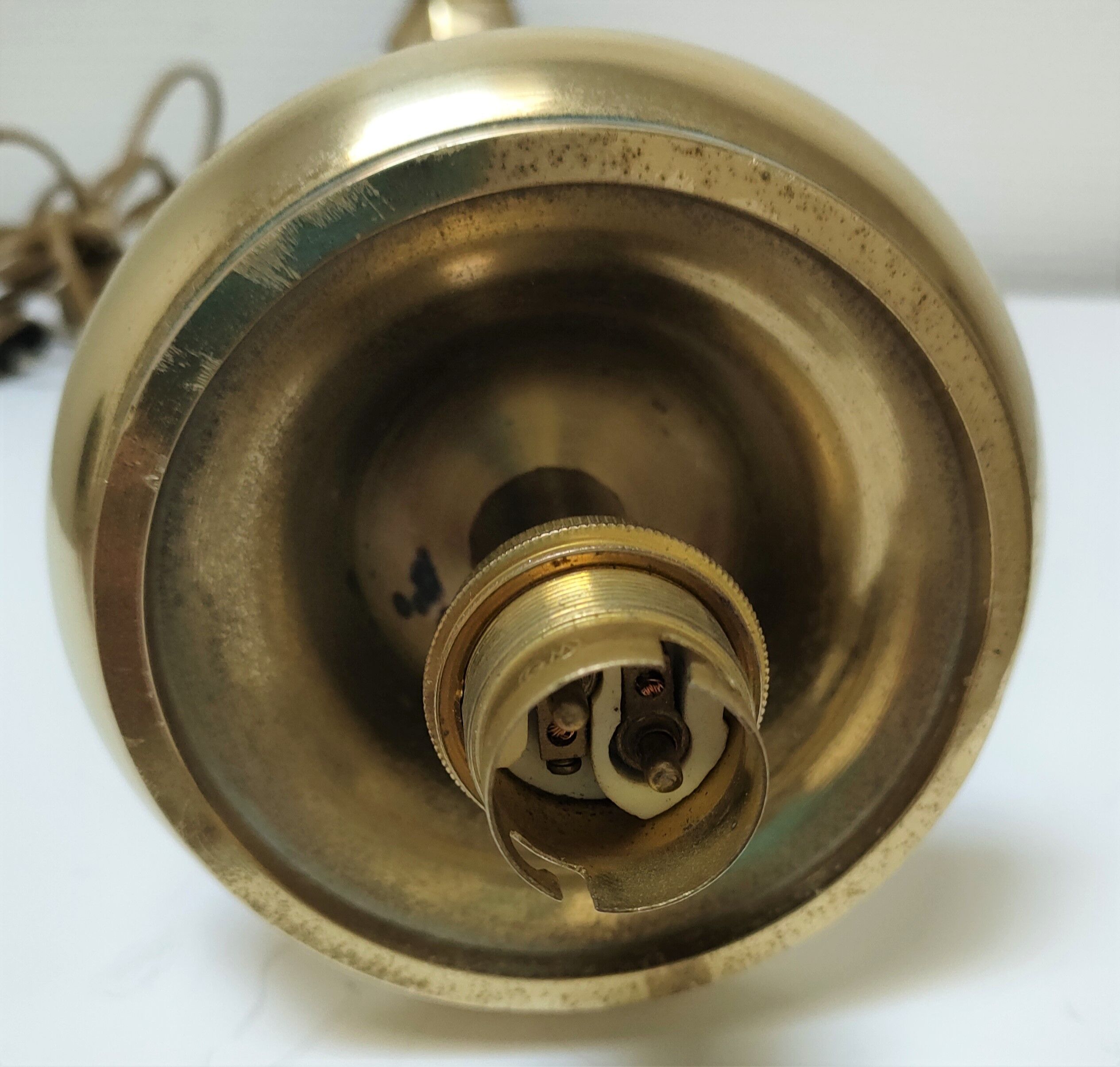 Pied de lampe bronze doré tripode hauteur 50 cm