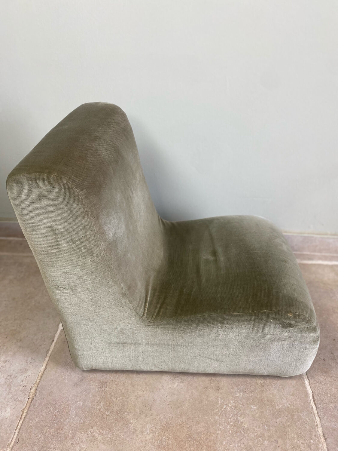 Vintage velvet children's armchair