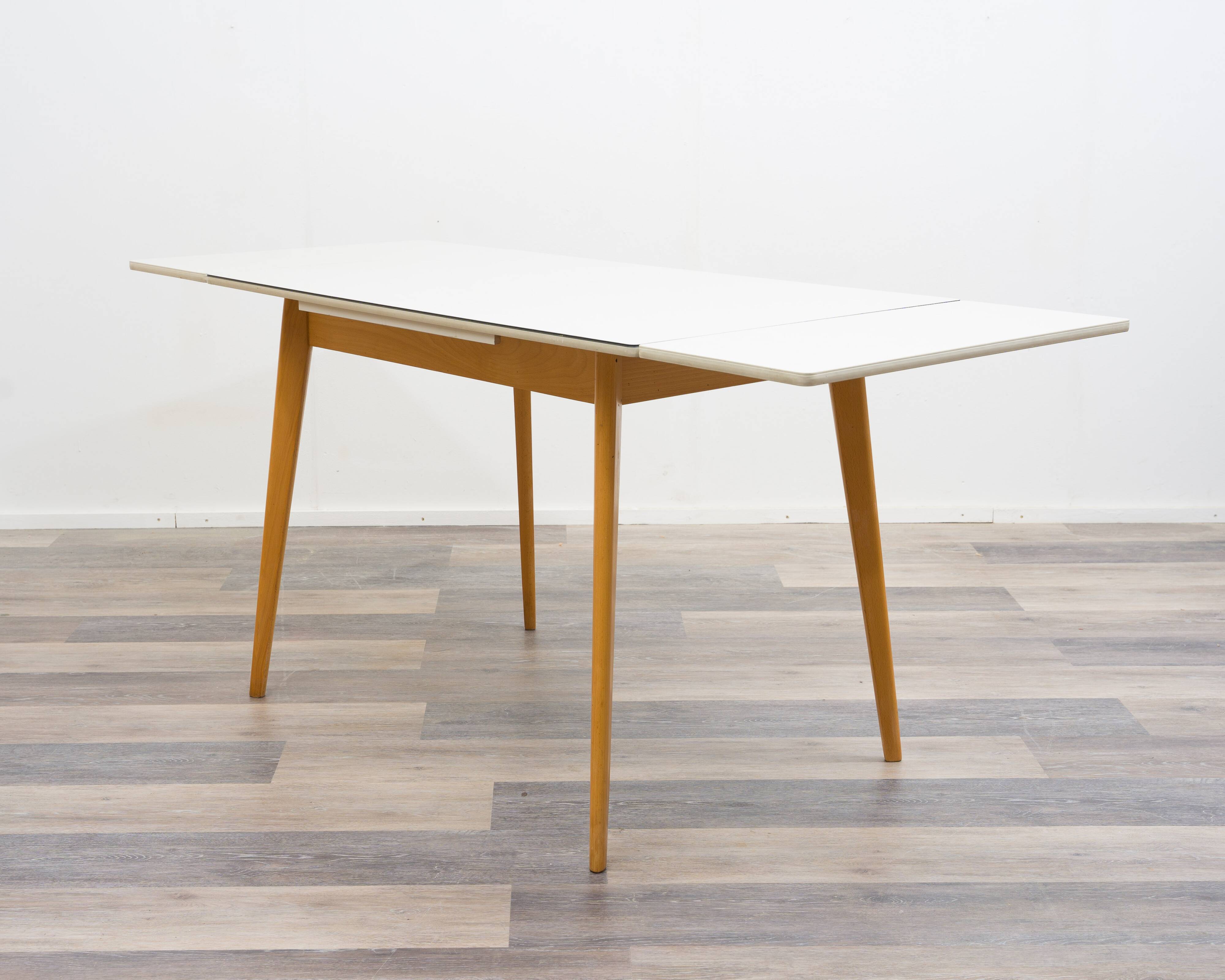 Dining table from the 1950s, grey resin top.