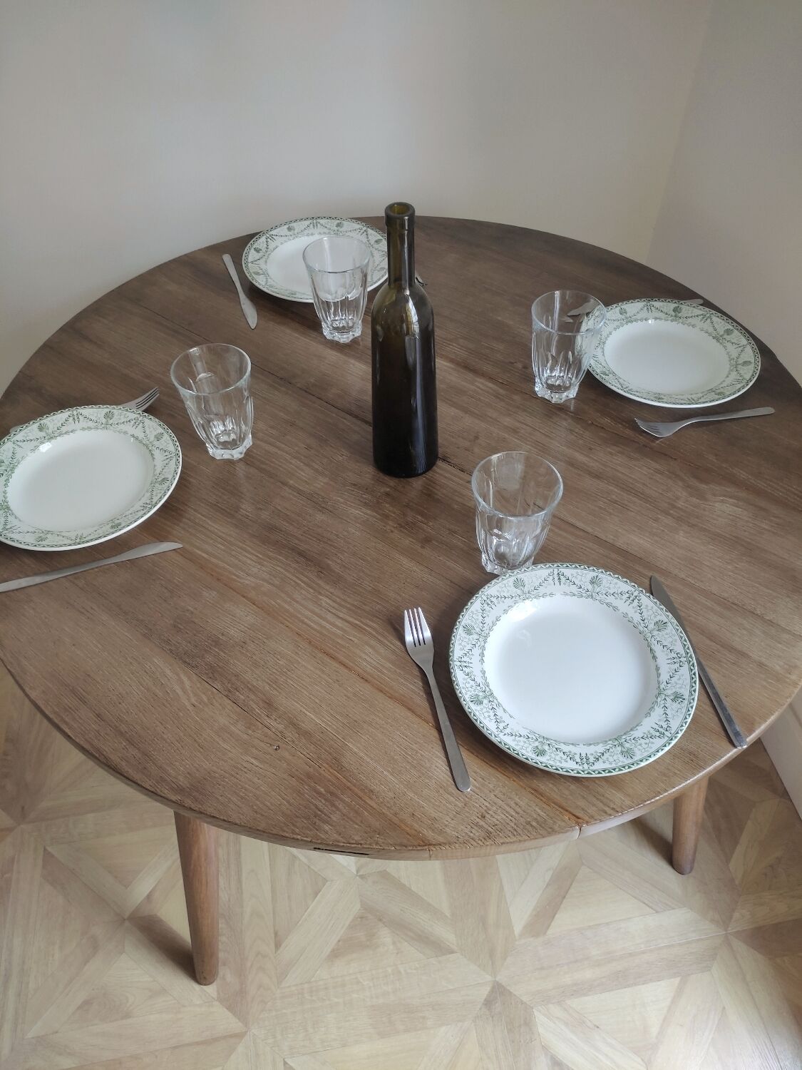 Wooden round table
