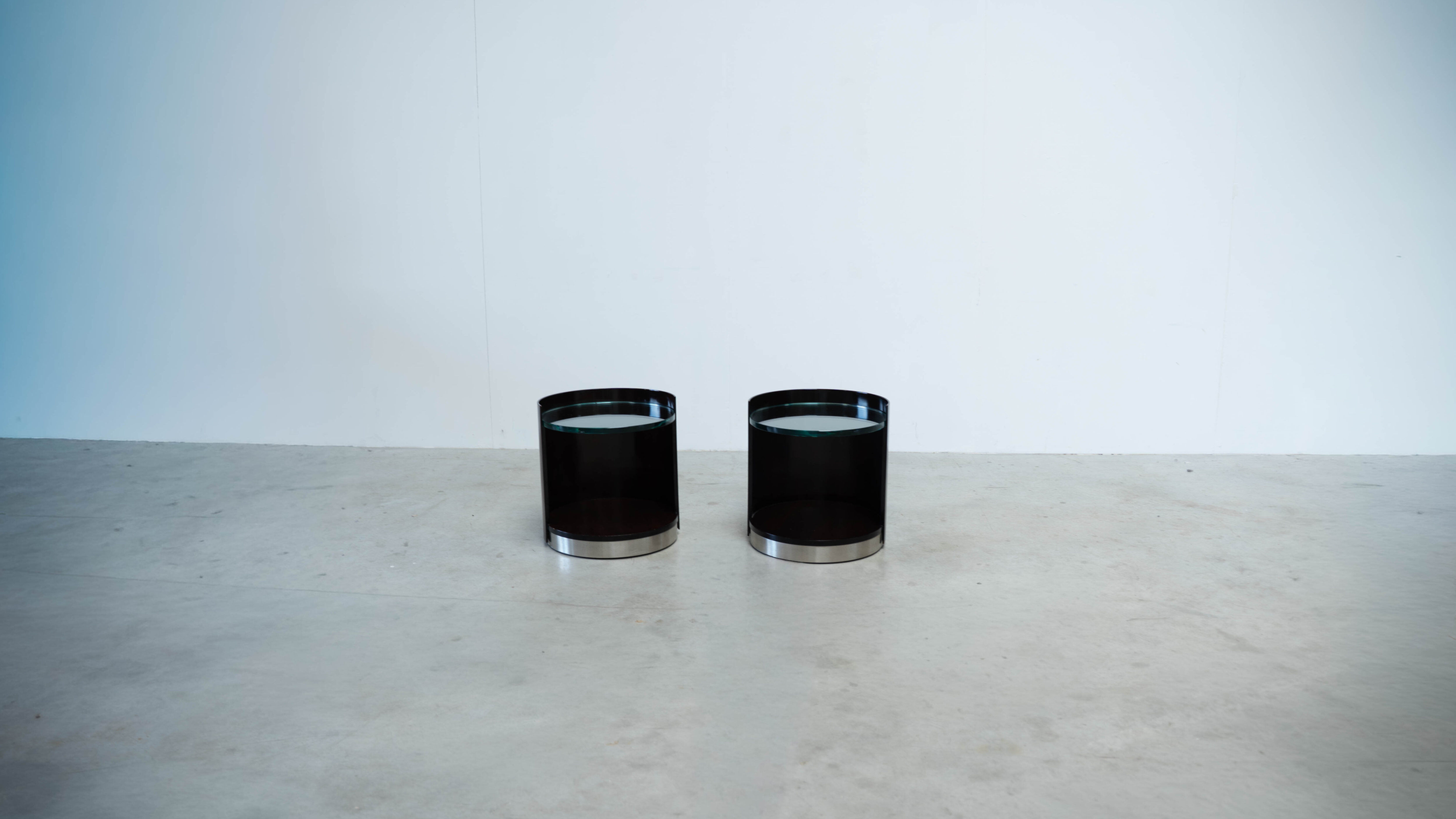 Ensemble de deux tables de chevet par Gianni Moscatelli pour Formanova