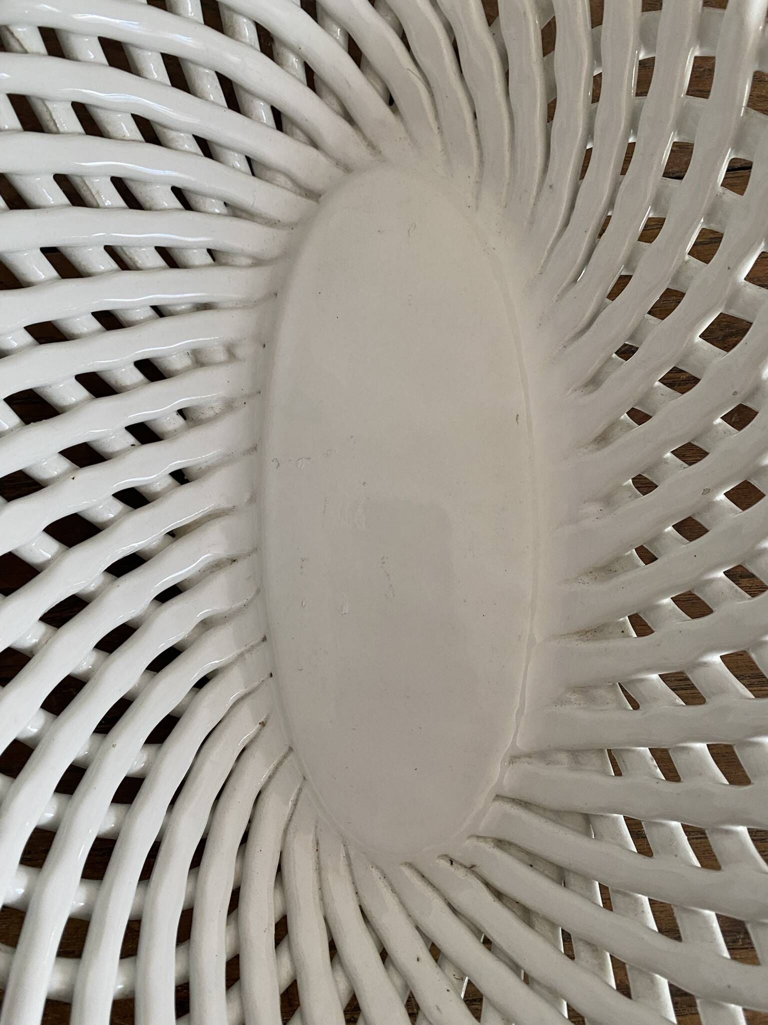 Bread basket or woven ceramic fruit bowl Italy