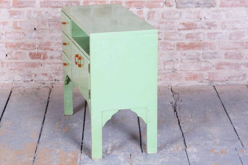 Art Deco Small Cabinet in Spruce & Paint, Czech, 1920s