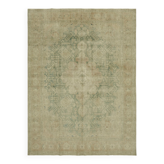 Fait à la main Turc Décoratif Années 1980 292 cm x 384 cm Beige Laine Tapis