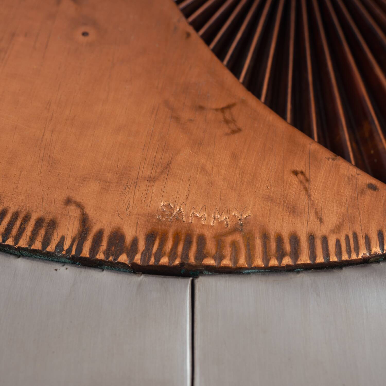 Brutalist mixed metal artwork by Sammy Tsui, 1960s