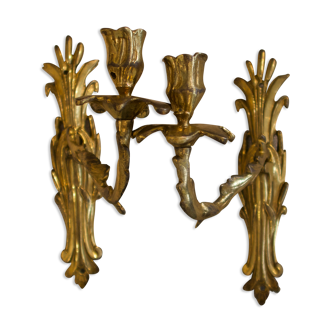 Pair of sconces to Regency period reeds