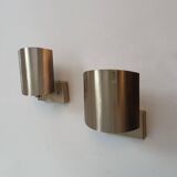 Pair of vintage adjustable wall lights, brass, SCE France 1970