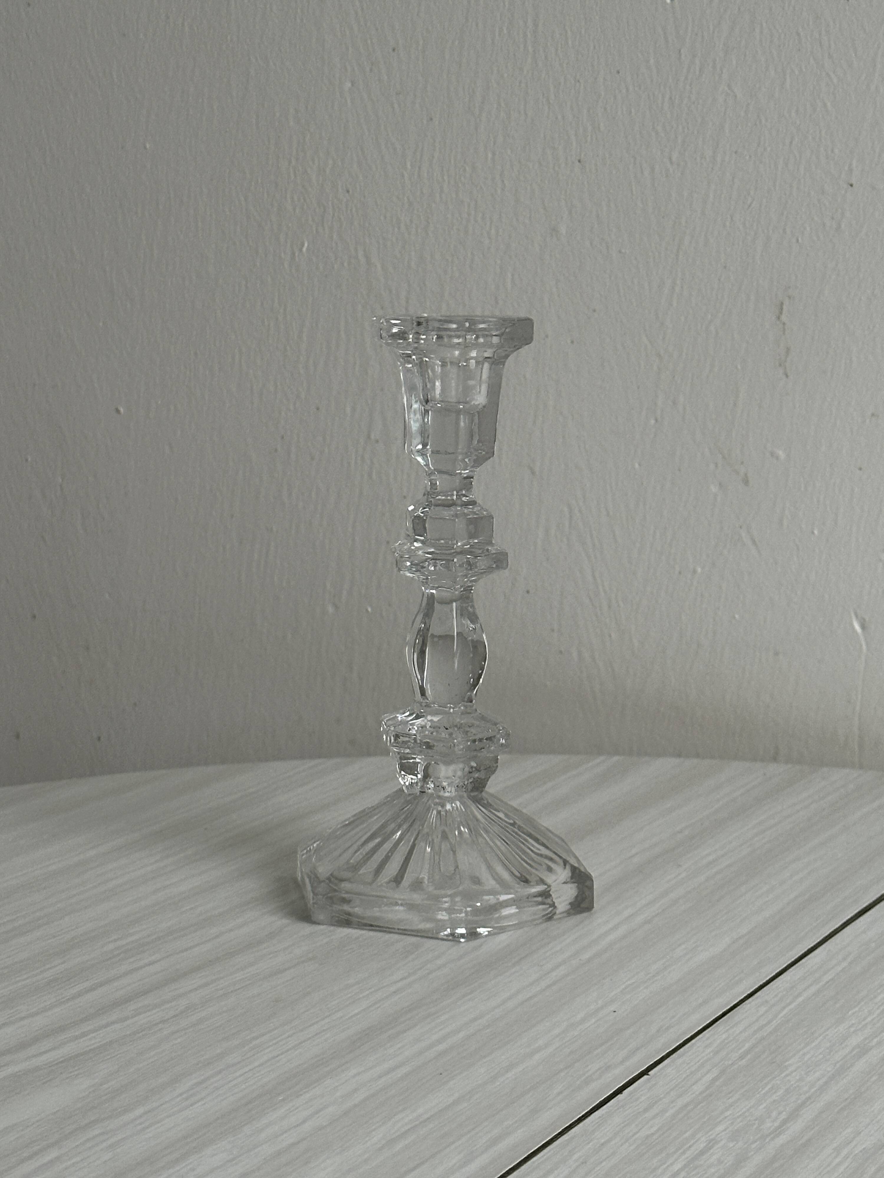 cut glass transparent candlestick