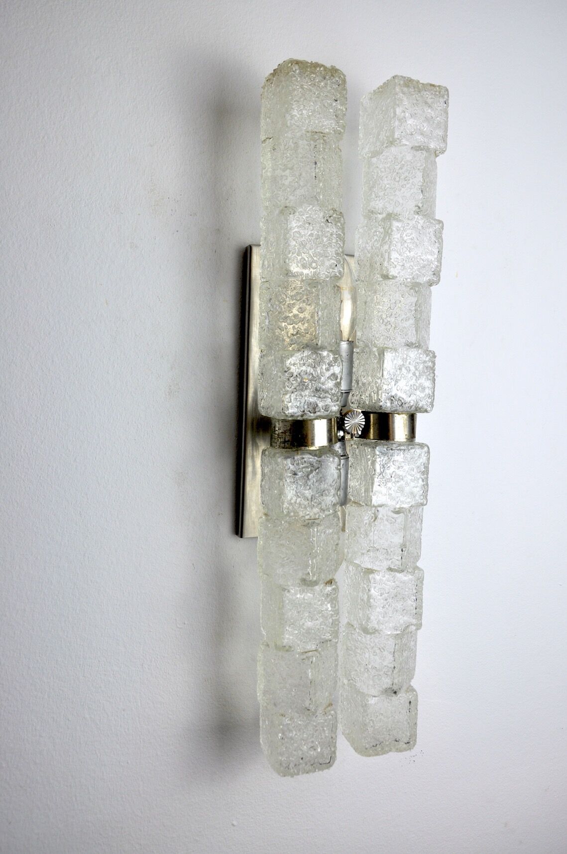 Applique Murano, glaçons givrés, Italie, 1970