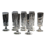 10 crystal champagne flutes
