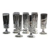 10 flûtes à champagne en cristal