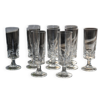 10 flûtes à champagne en cristal