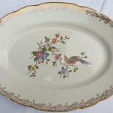 Vintage oval bird bird adorned Opalor dish