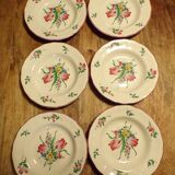 6 Lunéville Réberbère tulip deep plates