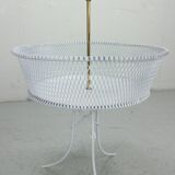 Vintage white metal and brass planter or basked, France 1960s