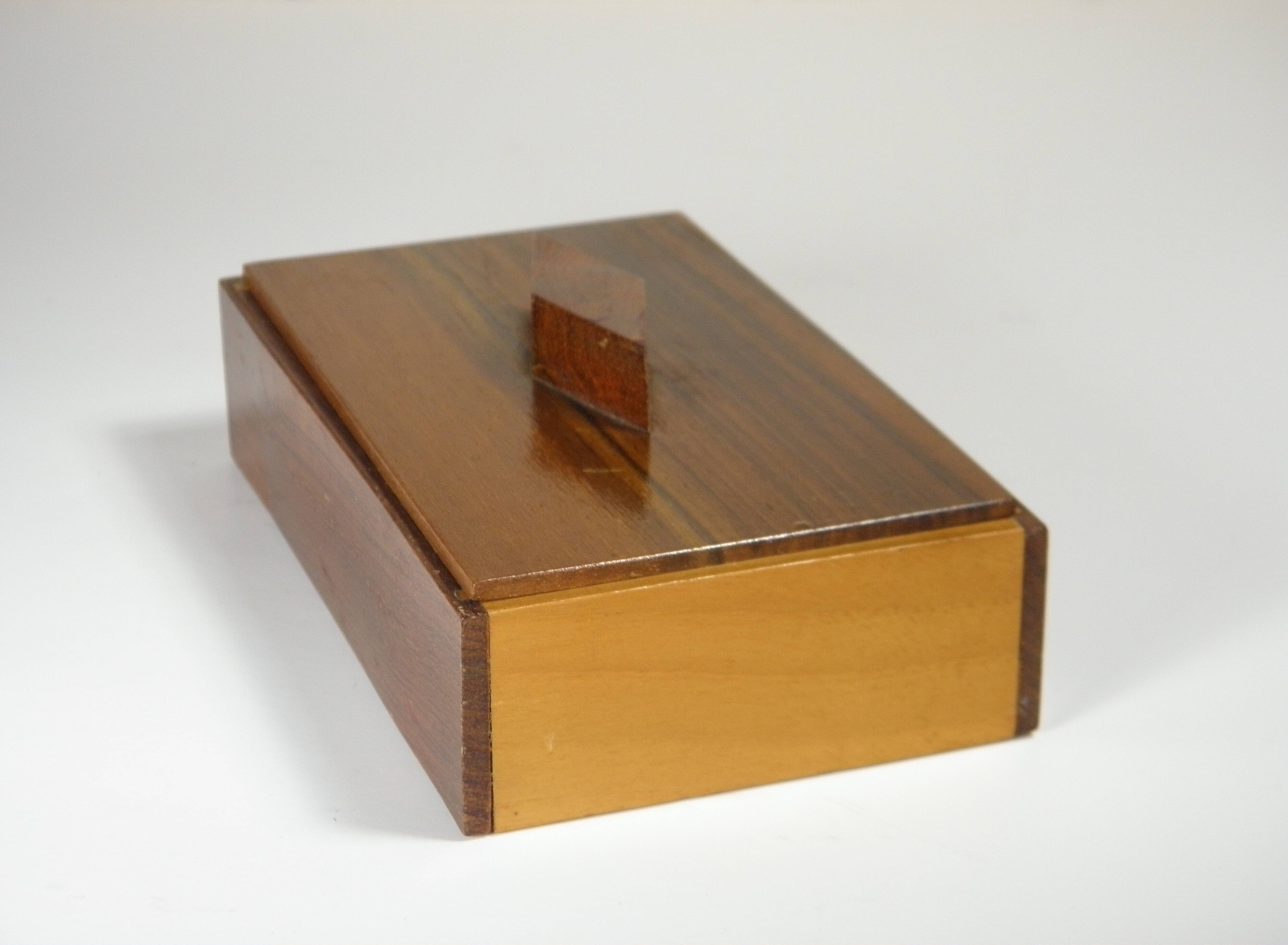 Art Deco Mahogany Cigar Box 15 x 9 cm
