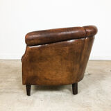 Vintage sheep leather club chair